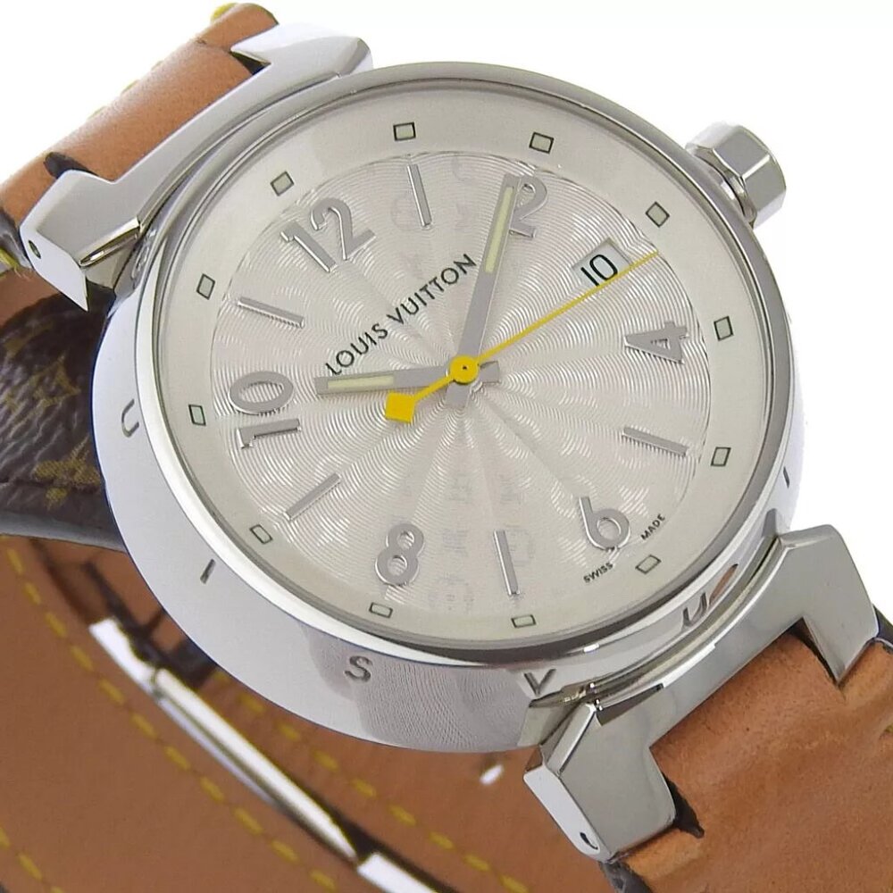 LOUIS VUITTON Tambour Watches Q1313 WhiteDial Stainless Steel/Monogram can... - Picture 3 of 8